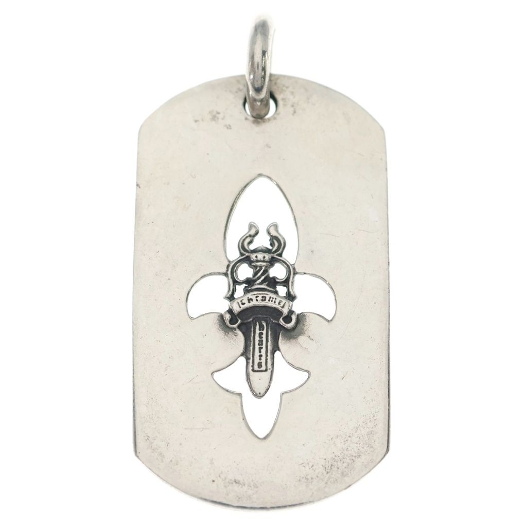 Chrome Hearts D Tag Lrg Fle Dag Hudaga Dog Tag Large Necklace Top