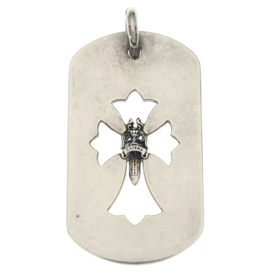 Chrome Hearts D Tag Lrg Dagger Cutout Dog Tag Large Necklace Top