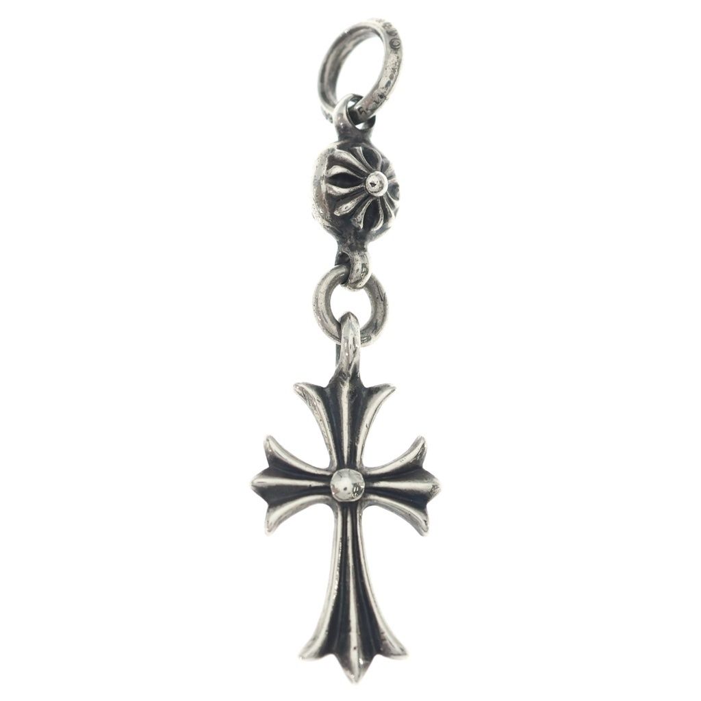 Chrome Hearts Tny CH Crs 1 Ball Tiny CH Cross Charm Pendant Top Silver