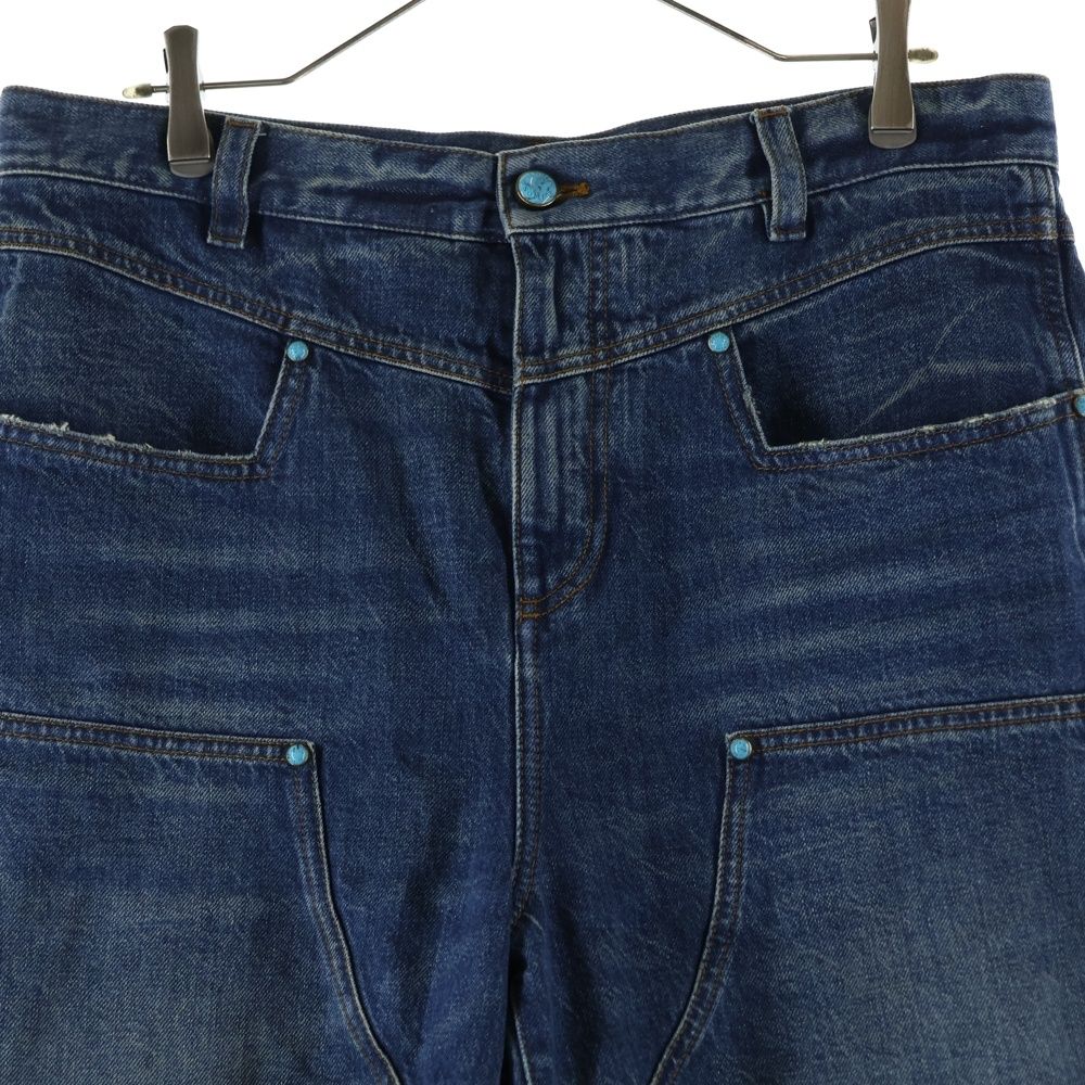 Louis Vuitton Wash Denim Workwear Double Knee Painter Pants Jeans Indigo — view 3