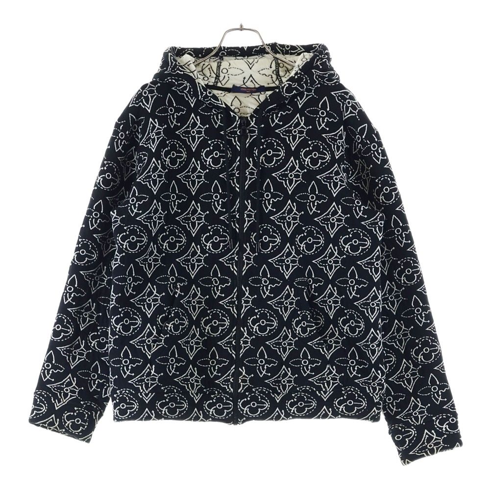 Louis Vuitton Nba Strategic Flowers Quilted Hoodie Flower Zip Up Black — view 2
