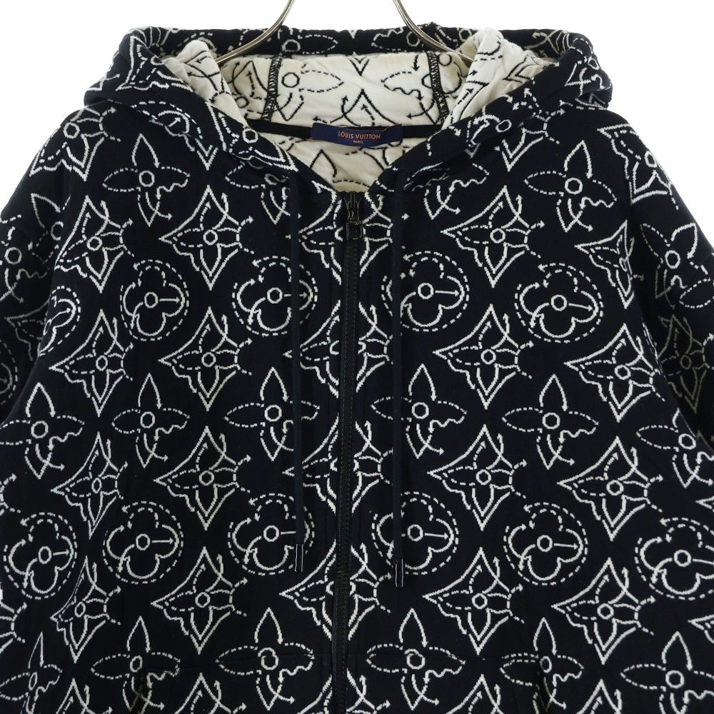 Louis Vuitton Nba Strategic Flowers Quilted Hoodie Flower Zip Up Black — view 3