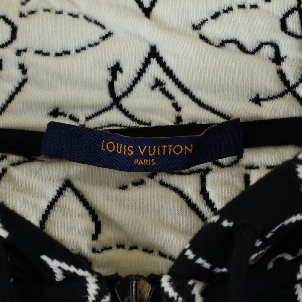 Louis Vuitton Nba Strategic Flowers Quilted Hoodie Flower Zip Up Black — view 7