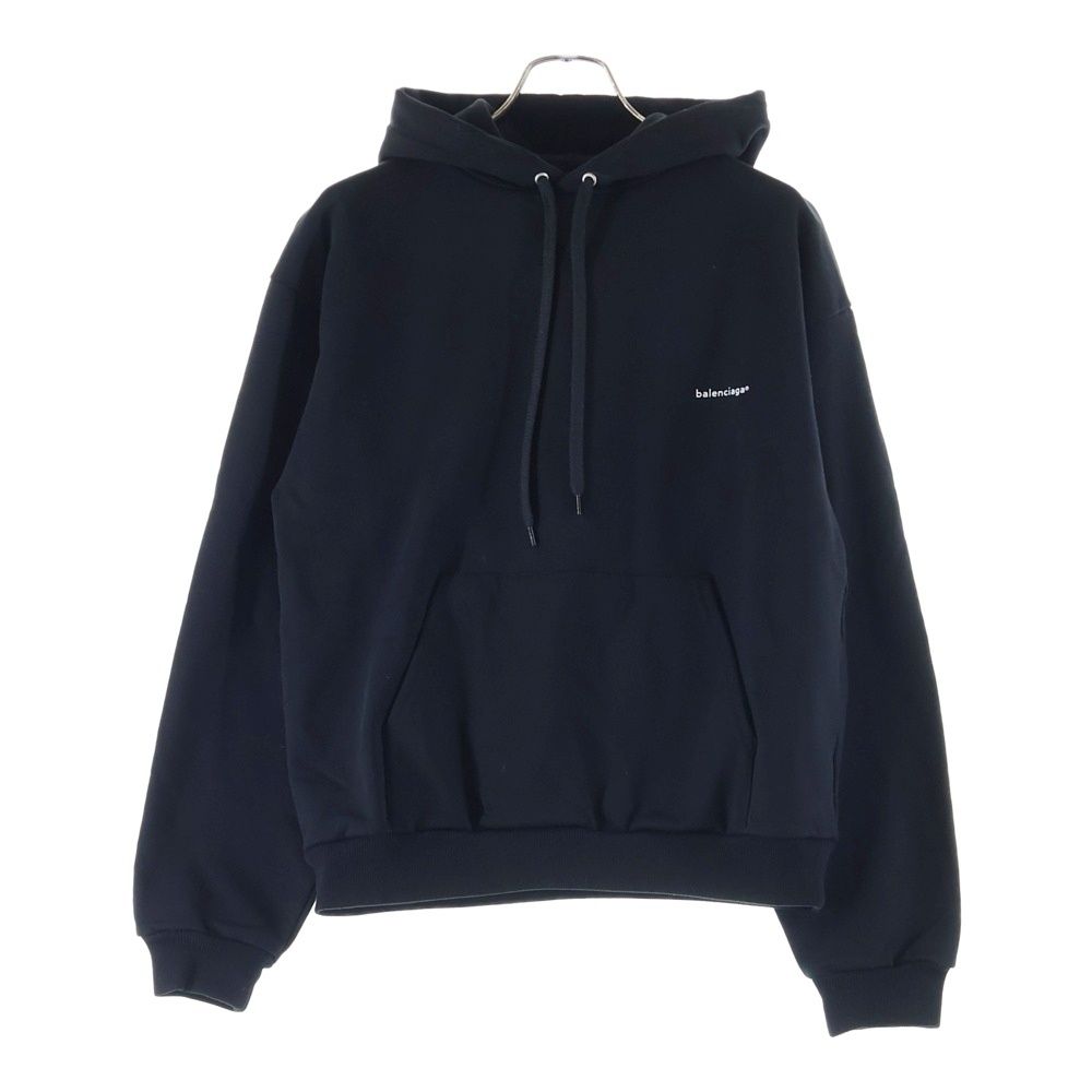 Balenciaga Logo Print Pullover Sweatshirt Hoodie Black