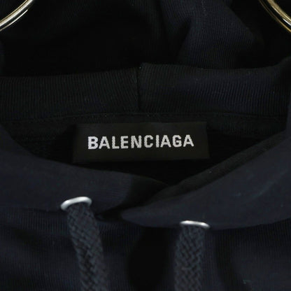 Balenciaga Logo Print Pullover Sweatshirt Hoodie Black — view 7