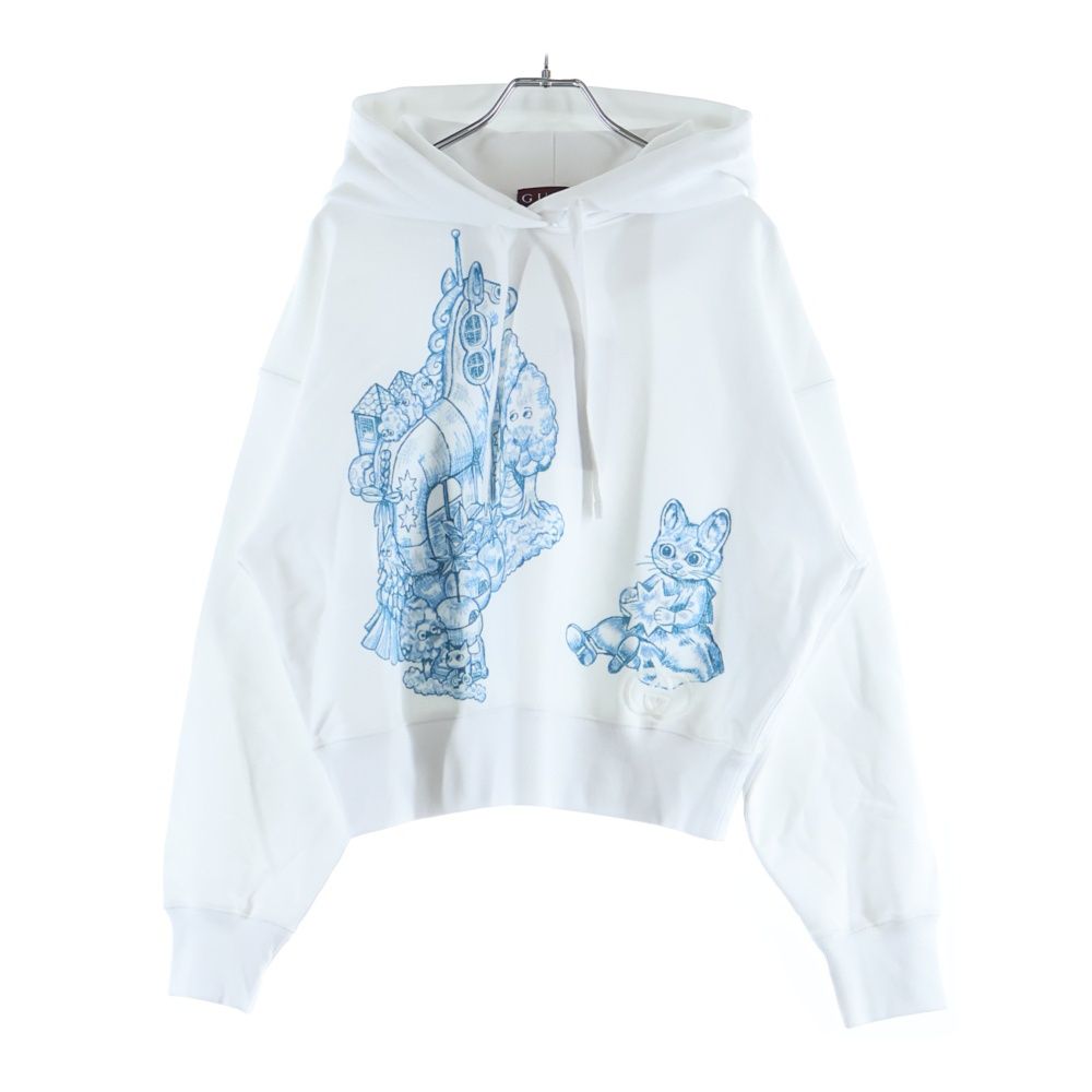 Gucci Higuchi Yuko Hoodie Logo Embroidery Pullover Sweatshirt White