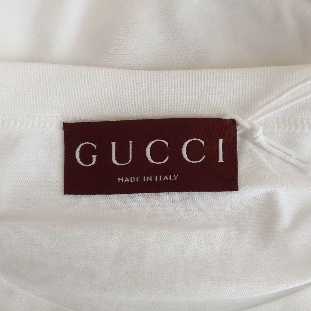 Gucci Embroidery Logo Short Sleeve T-Shirt White — view 6