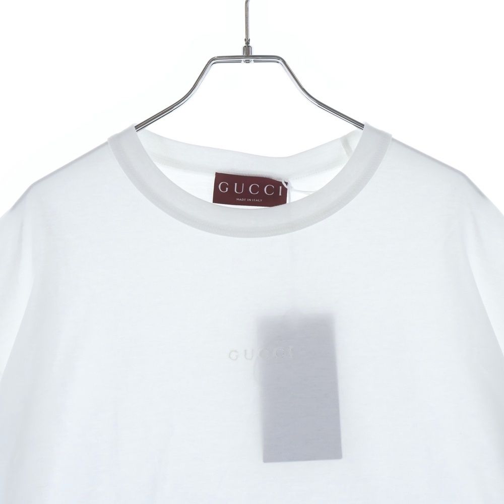 Gucci Embroidery Logo Short Sleeve T-Shirt White — view 3