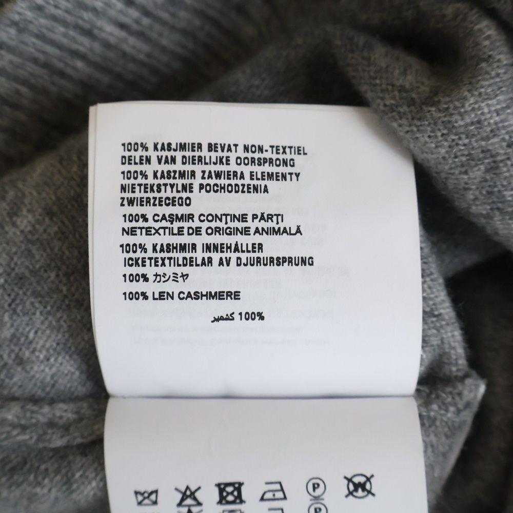 Miu Miu Logo Embroidered Cashmere Polo Knit Sweater Long Sleeve Shirt Gray — view 7