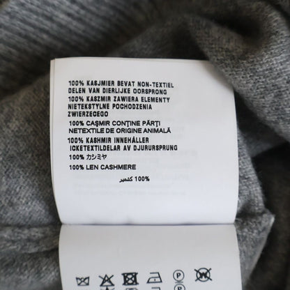 Miu Miu Logo Embroidered Cashmere Polo Knit Sweater Long Sleeve Shirt Gray — view 7