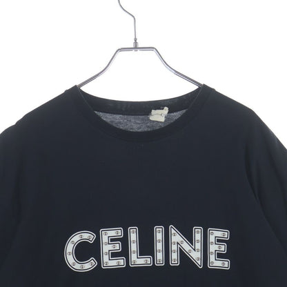 Celine Studs Logo T-Shirt Crew Neck Short Sleeve Black — view 3