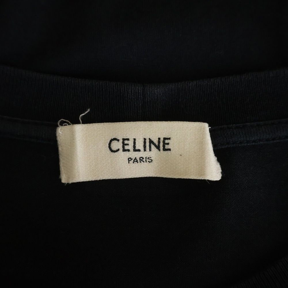Celine Studs Logo T-Shirt Crew Neck Short Sleeve Black — view 7