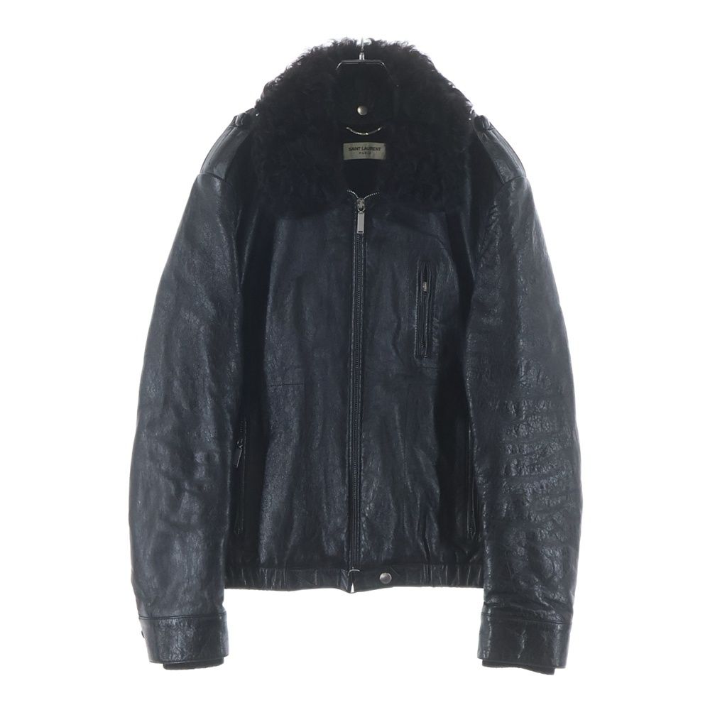 Saint Laurent Paris Lamb Leather Jacket Lambskin Black