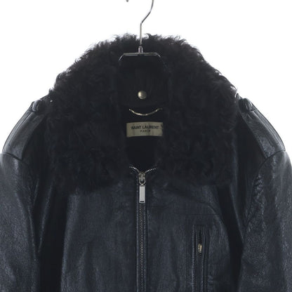 Saint Laurent Paris Lamb Leather Jacket Lambskin Black — view 3