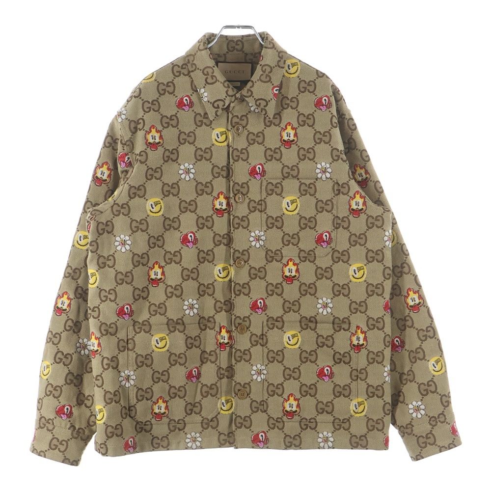Gucci Hattie Stewart GG Printed Shirt Jacket Zaqak Beige