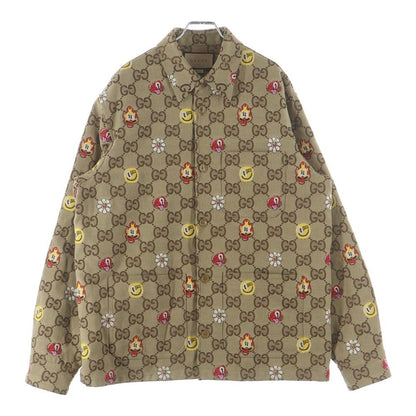 Gucci Hattie Stewart GG Printed Shirt Jacket Zaqak Beige