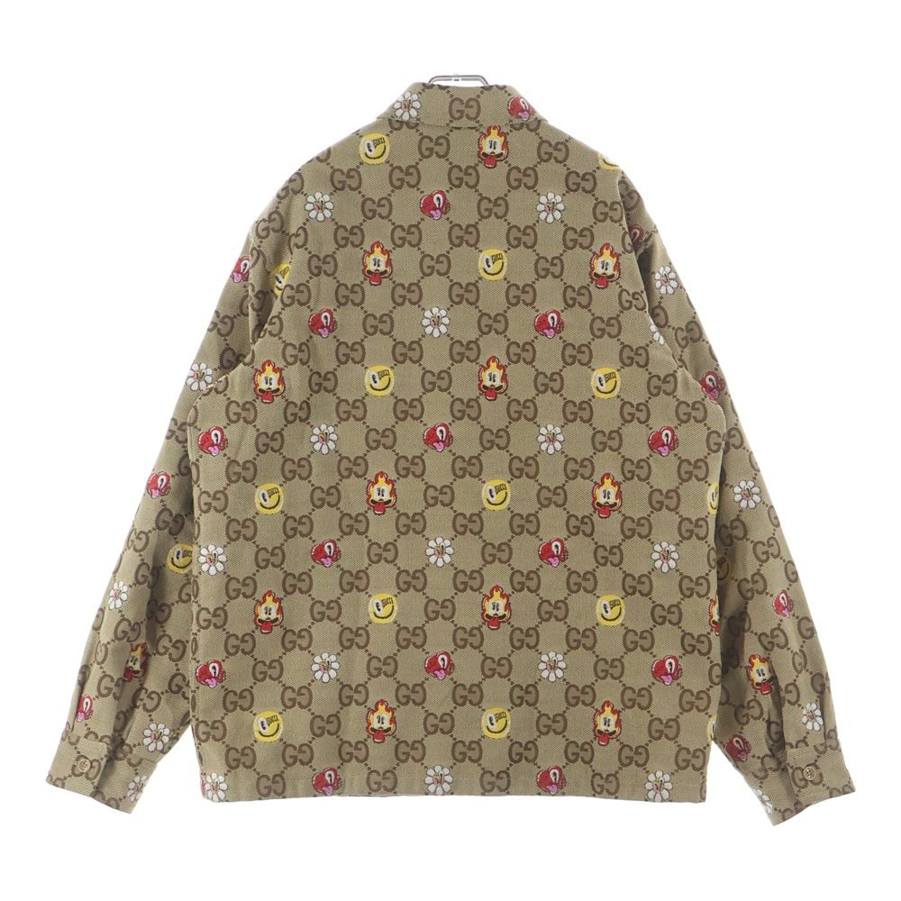 Gucci Hattie Stewart GG Printed Shirt Jacket Zaqak Beige — view 2