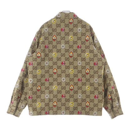 Gucci Hattie Stewart GG Printed Shirt Jacket Zaqak Beige — view 2