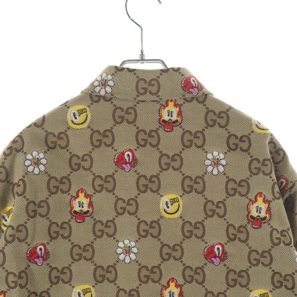 Gucci Hattie Stewart GG Printed Shirt Jacket Zaqak Beige — view 4