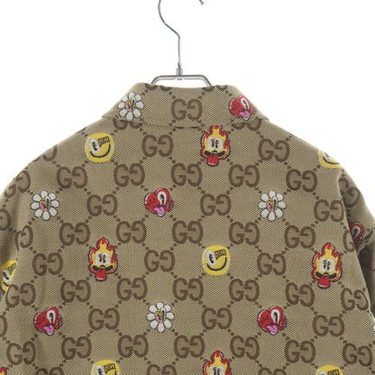 Gucci Hattie Stewart GG Printed Shirt Jacket Zaqak Beige — view 4