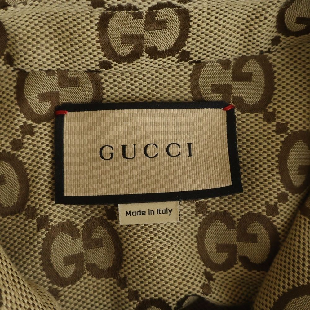 Gucci Hattie Stewart GG Printed Shirt Jacket Zaqak Beige — view 7