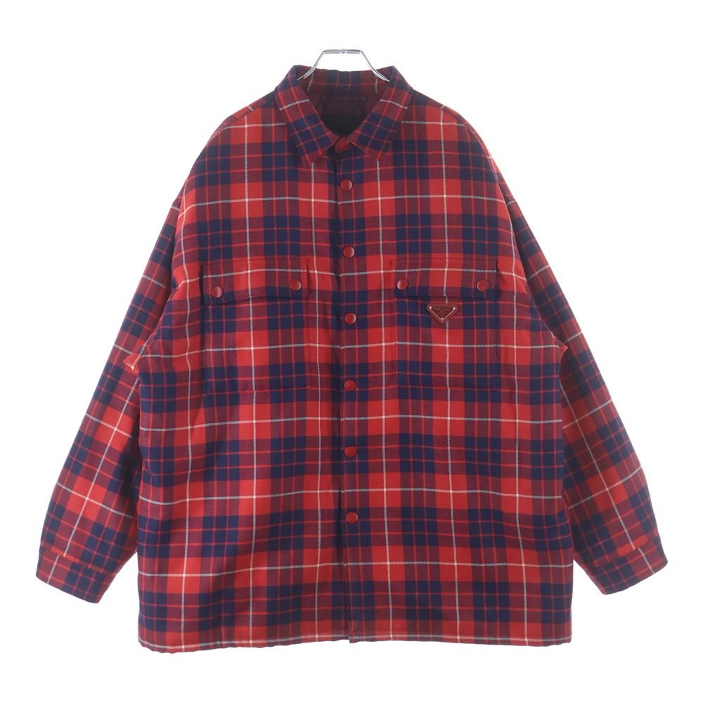Prada Wool Blend Shirt Jacket Red