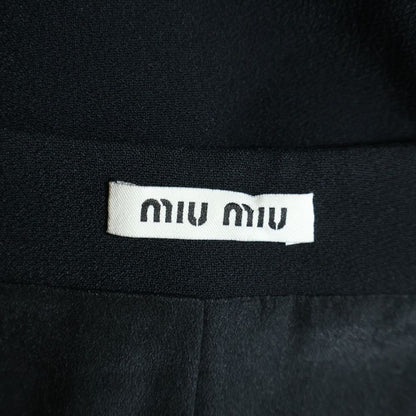 Miu Miu Bijou Button Short Collarless Jacket Black — view 6