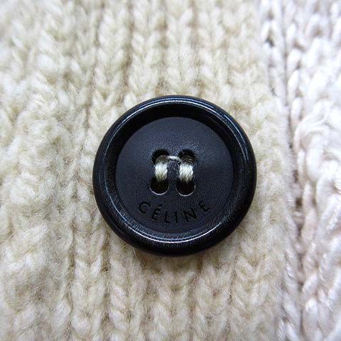 Celine Phoebe Philo Era Wool Knit Contrast Long Cardigan Natural XS — view 5