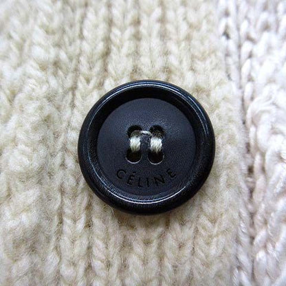 Celine Phoebe Philo Era Wool Knit Contrast Long Cardigan Natural XS — view 5
