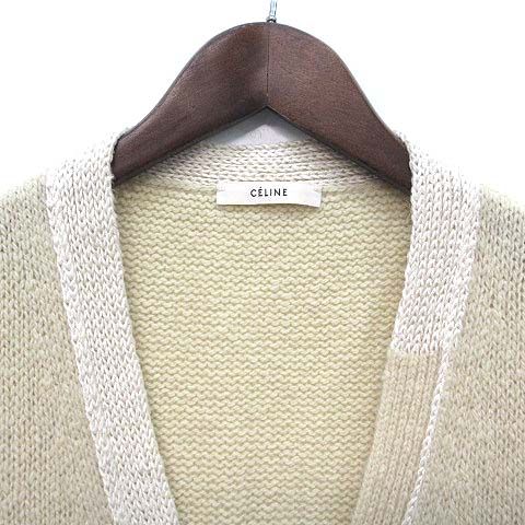 Celine Phoebe Philo Era Wool Knit Contrast Long Cardigan Natural XS — view 3
