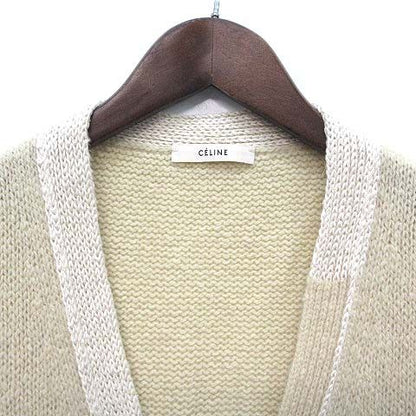 Celine Phoebe Philo Era Wool Knit Contrast Long Cardigan Natural XS — view 3