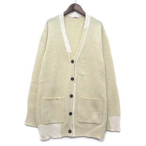 Celine Phoebe Philo Era Wool Knit Contrast Long Cardigan Natural XS