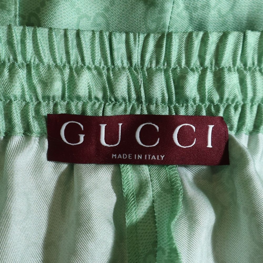 Gucci Higuchi Yuko Silk Twill Shorts Green Zautr — view 6