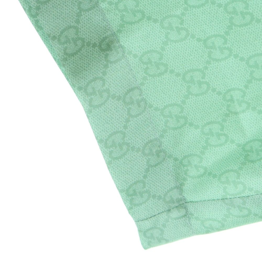Gucci Higuchi Yuko Silk Twill Shirt Short Sleeve Green Zautr — view 5
