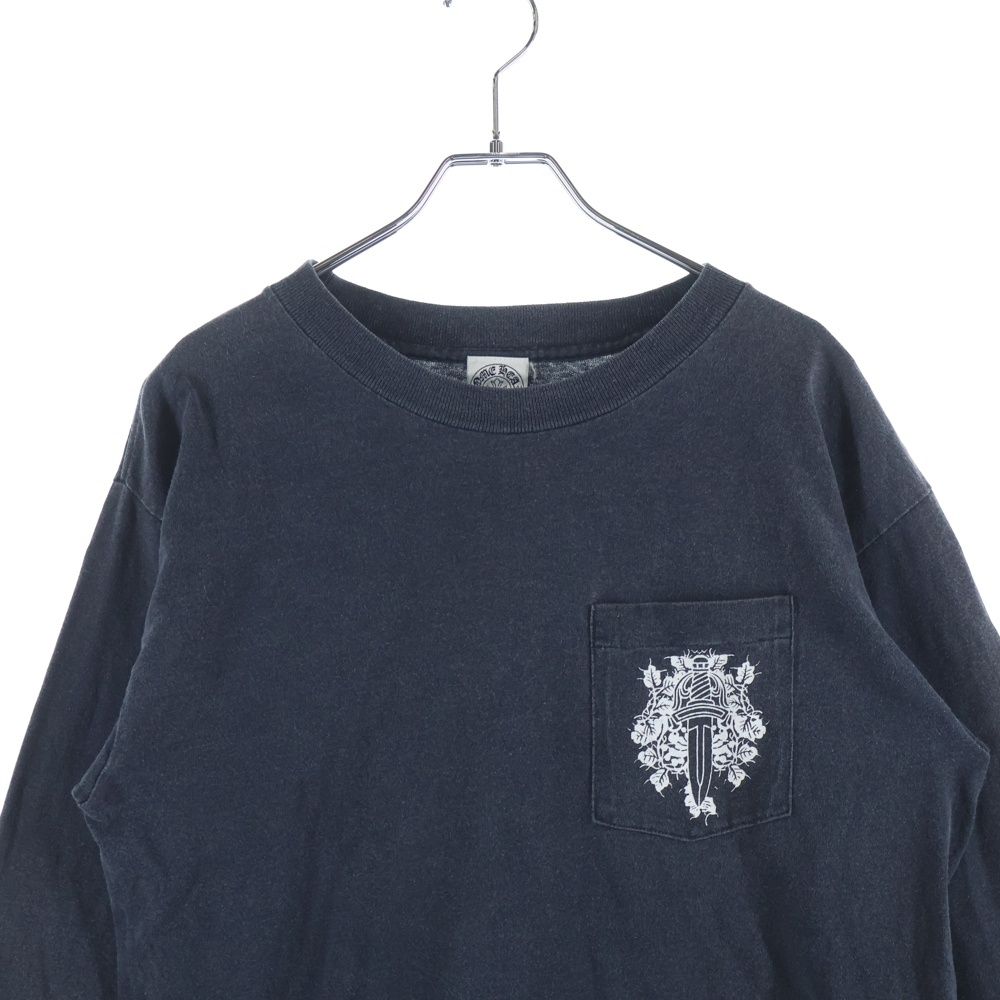 Chrome Hearts Front Dagger Print Sleeve Cross Long T-Shirt Black — view 3