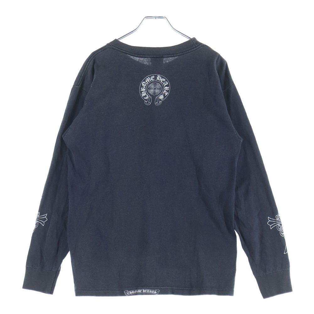 Chrome Hearts Front Dagger Print Sleeve Cross Long T-Shirt Black — view 2