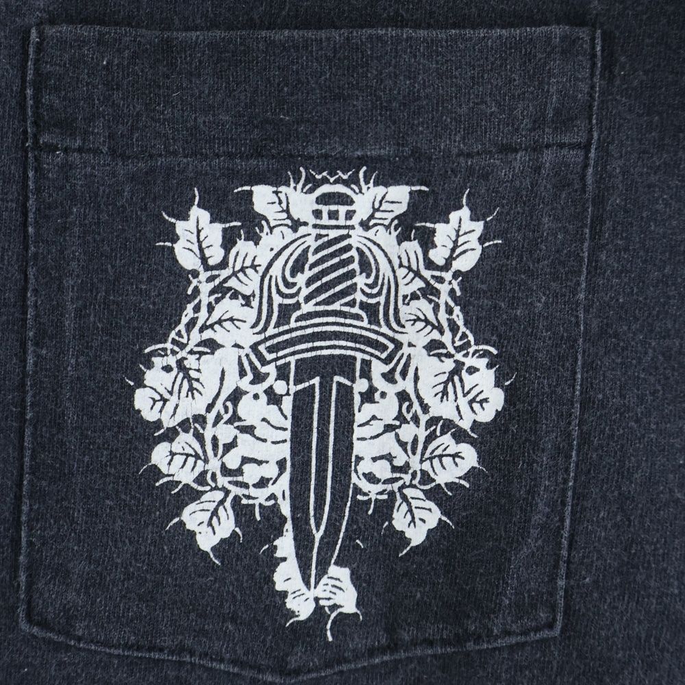 Chrome Hearts Front Dagger Print Sleeve Cross Long T-Shirt Black — view 6