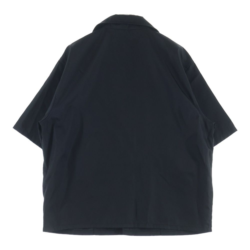 Prada Re-Nylon Triangle Logo Nylon Short Sleeve Shirt Black — view 2