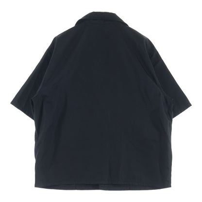 Prada Re-Nylon Triangle Logo Nylon Short Sleeve Shirt Black — view 2
