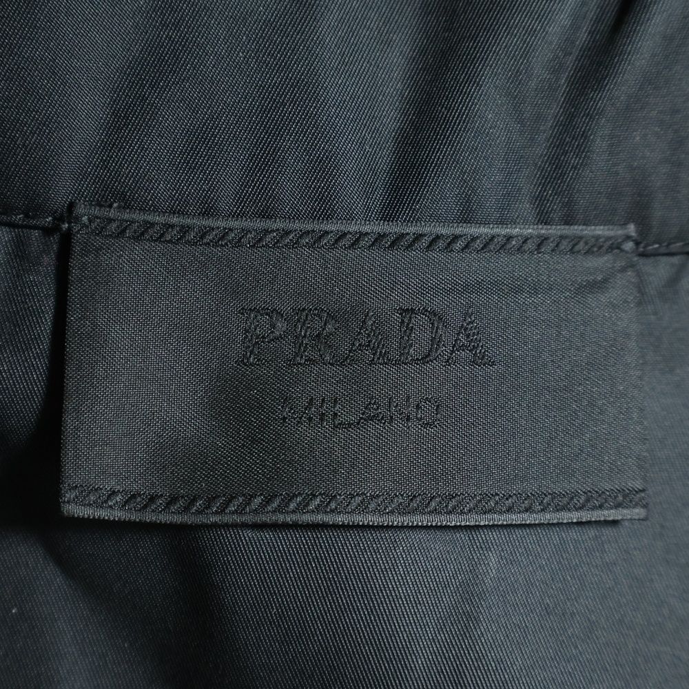 Prada Re-Nylon Triangle Logo Nylon Short Sleeve Shirt Black — view 6