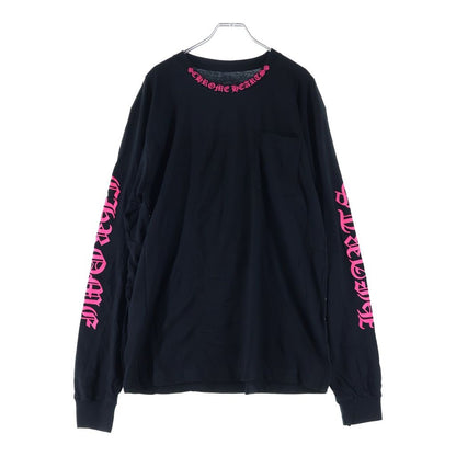 Chrome Hearts CH L S 1 Neck Logo Long Sleeve T-Shirt Black Pink