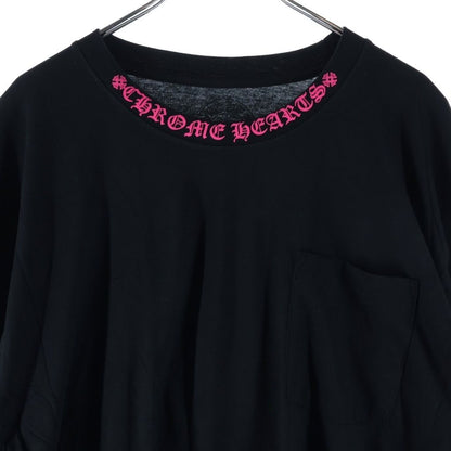 Chrome Hearts CH L S 1 Neck Logo Long Sleeve T-Shirt Black Pink — view 3