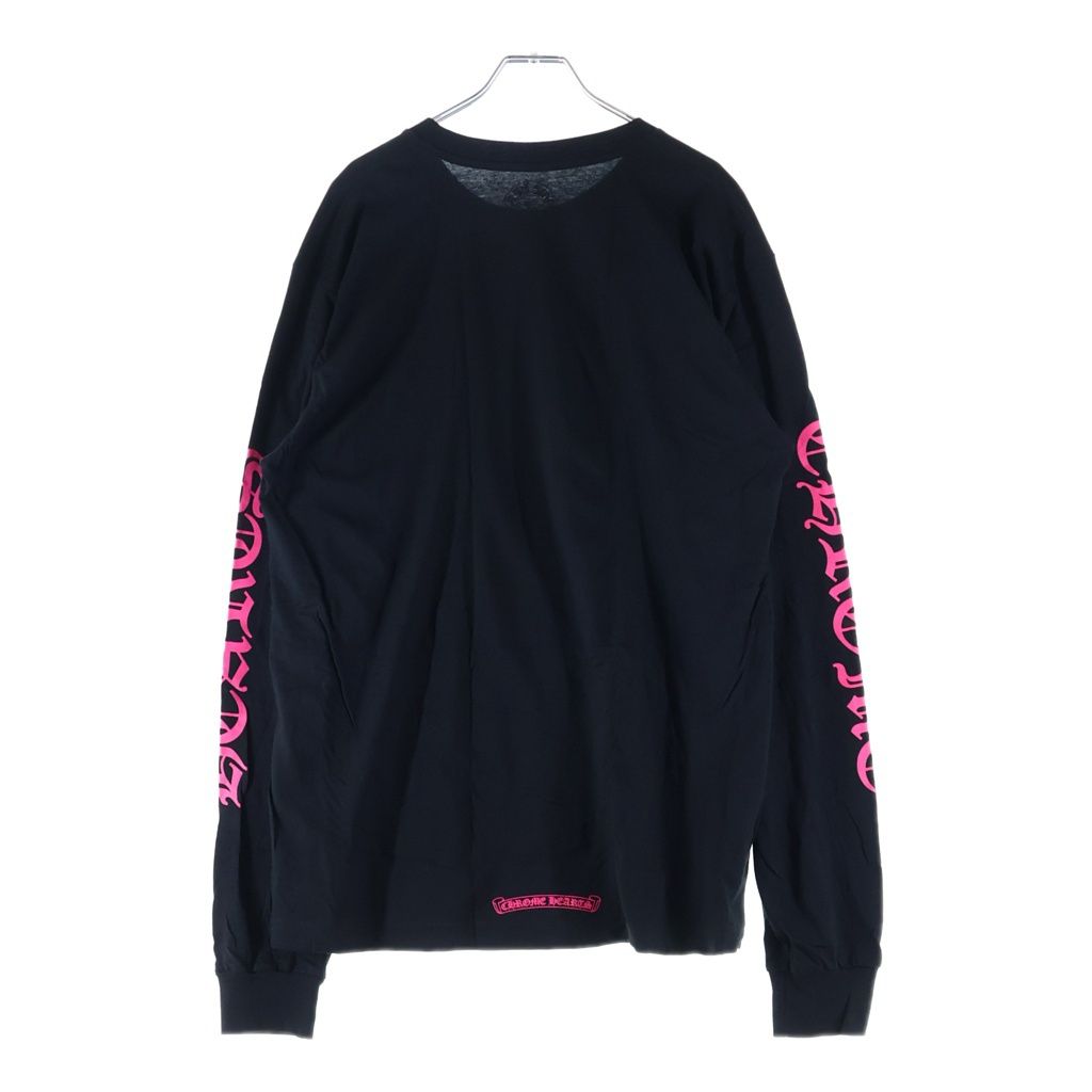 Chrome Hearts CH L S 1 Neck Logo Long Sleeve T-Shirt Black Pink — view 2