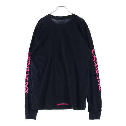 Chrome Hearts CH L S 1 Neck Logo Long Sleeve T-Shirt Black Pink — view 2