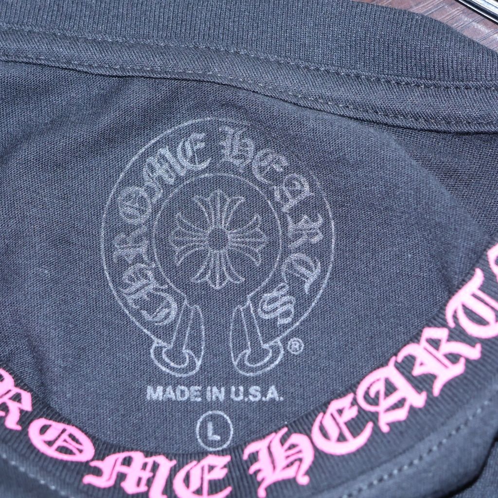 Chrome Hearts CH L S 1 Neck Logo Long Sleeve T-Shirt Black Pink — view 6