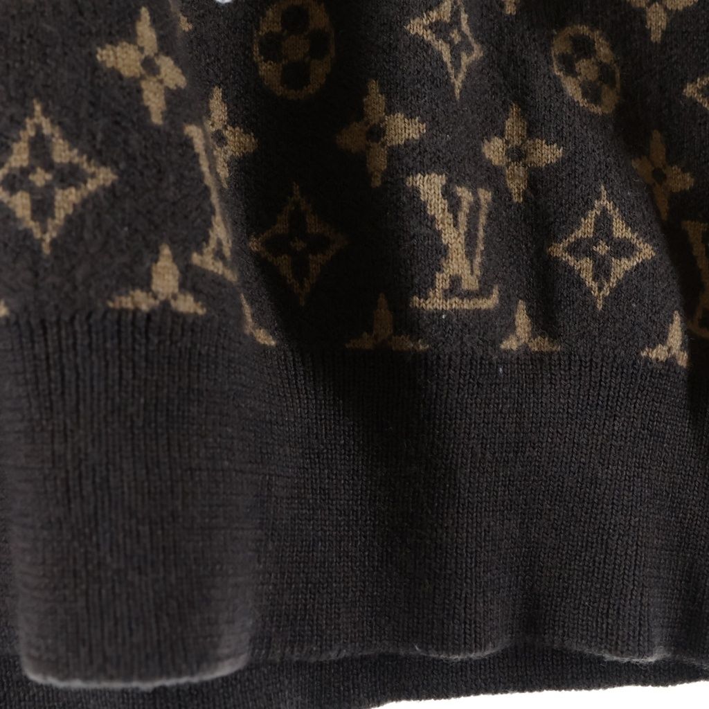 Louis Vuitton Monogram Knit Zll All Over Crew Neck Sweater Brown — view 5