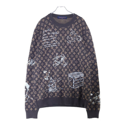 Louis Vuitton Monogram Knit Zll All Over Crew Neck Sweater Brown