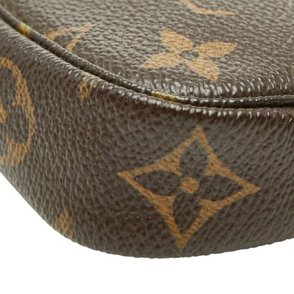 Louis Vuitton Monogram Mini Pochette Mini Handbag Pouch Brown Leather — view 6
