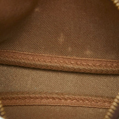 Louis Vuitton Monogram Mini Pochette Mini Handbag Pouch Brown Leather — view 9