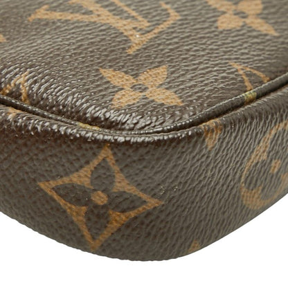Louis Vuitton Monogram Mini Pochette Mini Handbag Pouch Brown Leather — view 7